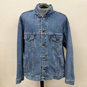 Levi's Men's Jean Trucker Jacket Blue Denim Pockets Medium Wash VTG FS Charity